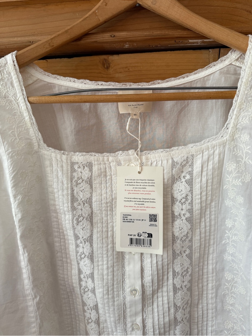 Sezane White Square-Neck Tayona Blouse (sold out!) - Picture 3 of 3